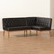 Baxton Studio Riordan Mid-Century Dark Brown Faux Leather and Walnut Brown Wood 2-PC Dining Nook Banquette Set 186-11358-Zoro - alternate 5